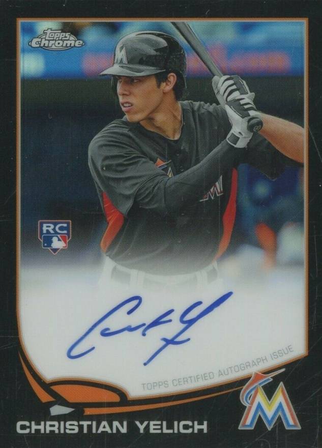 2013 Topps Chrome Rookie Autograph Christian Yelich #CY Baseball Card