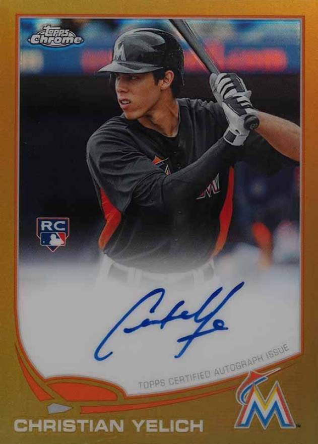 2013 Topps Chrome Rookie Autograph Christian Yelich #CY Baseball Card