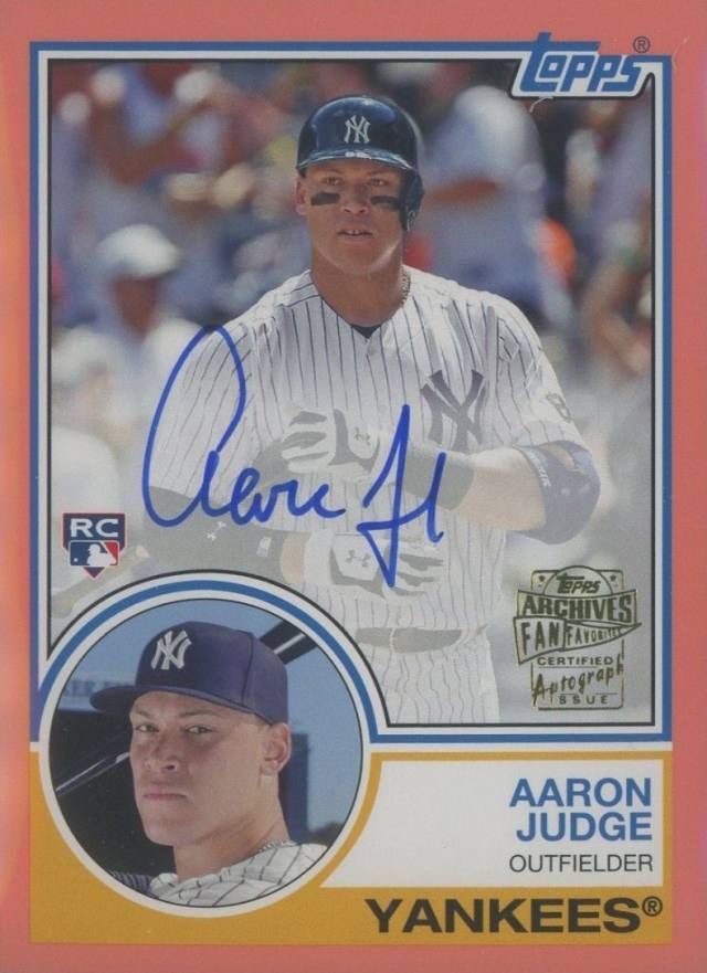 2017 Topps Archives Fan Favorites Autographs Aaron Judge #AJ Baseball Card