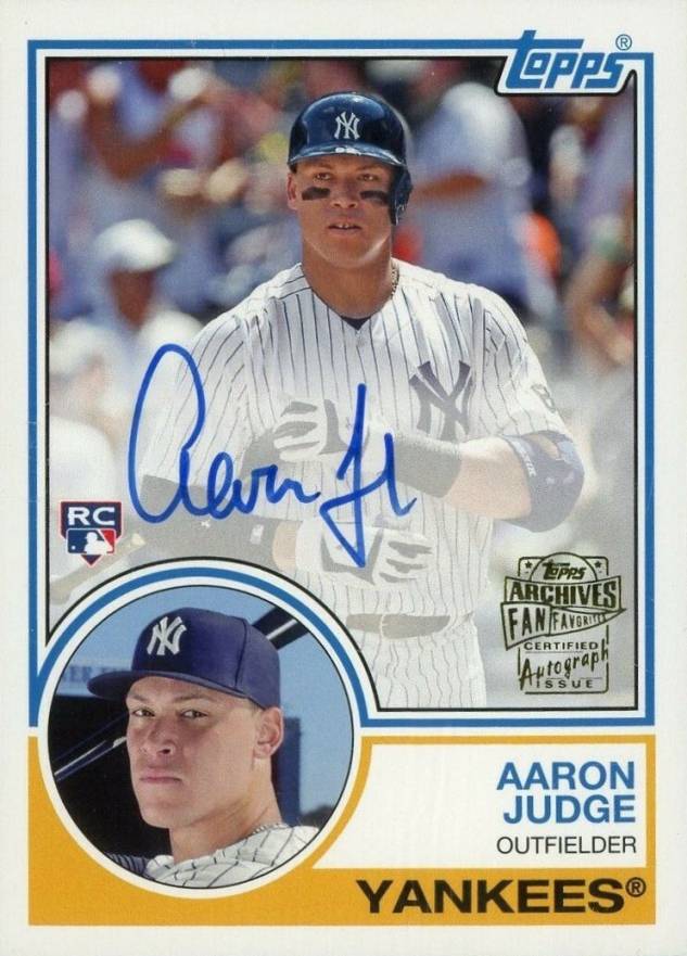 2017 Topps Archives Fan Favorites Autographs Aaron Judge #AJ Baseball Card