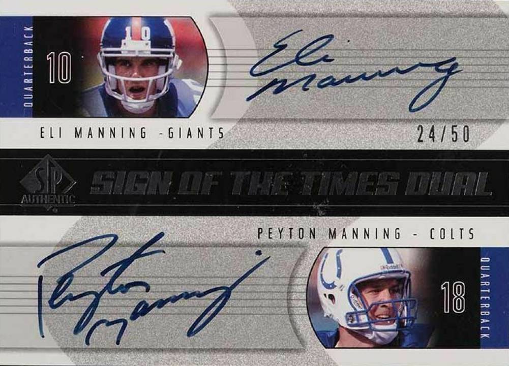 2004 SP Authentic Sign of the Times Dual Manning/Manning #MM Football Card