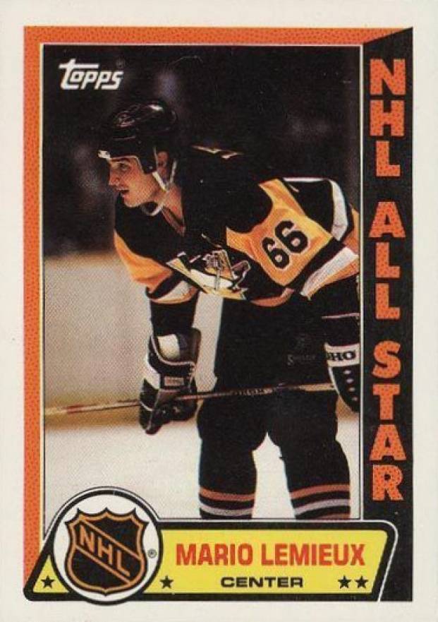 1989 Topps Stickers Mario Lemieux #3 Hockey Card
