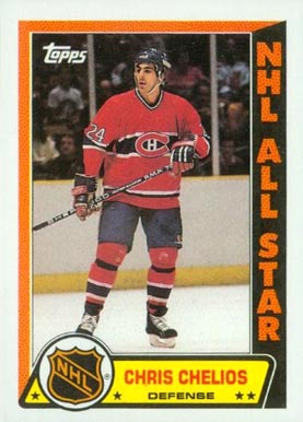 1989 Topps Stickers Chris Chelios #1 Hockey Card