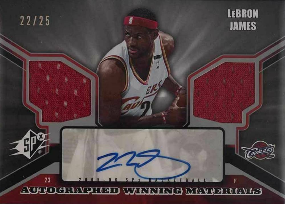 2005 SPx Winning Materials Autographs LeBron James #LJ Basketball Card