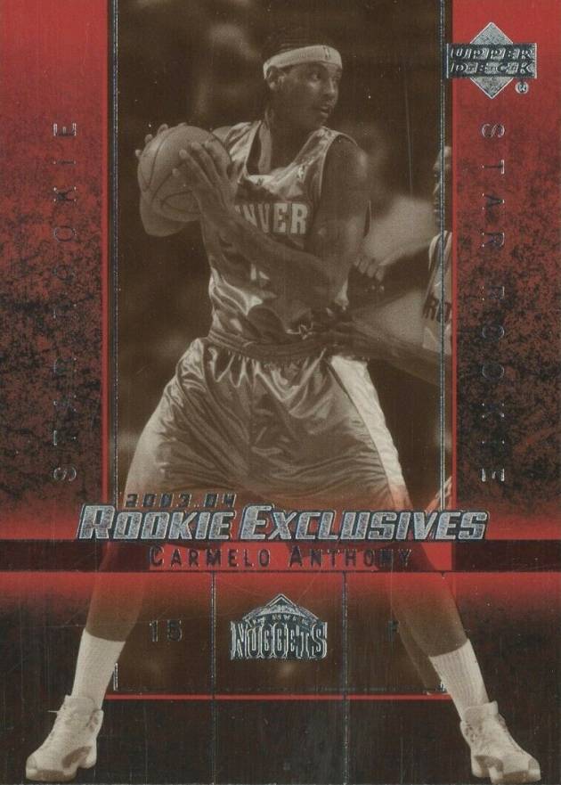 2003 Upper Deck Rookie Exclusives Carmelo Anthony #3 Basketball Card