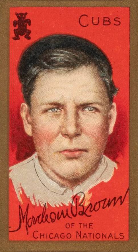 1911 Gold Borders Mordecai Brown #26 Baseball Card