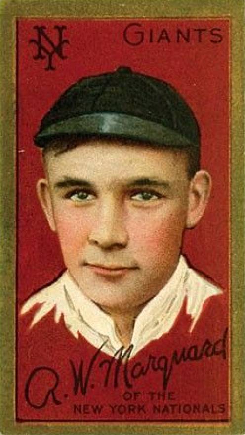 1911 Gold Borders Rube Marquard #132 Baseball Card