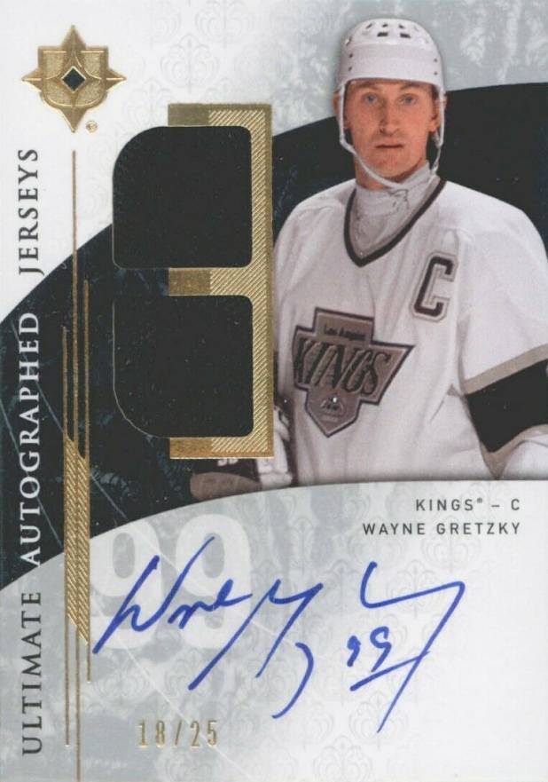 2009 Upper Deck Ultimate Collection Ultimate Jersey Autographs Wayne Gretzky #AJ-WG Hockey Card