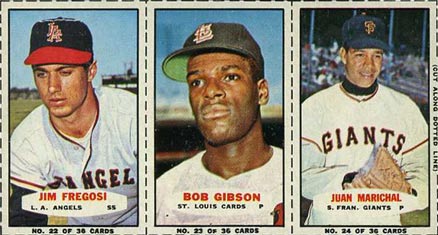 1965 Bazooka Panel Fregosi/Gibson/Marichal #8 Baseball Card