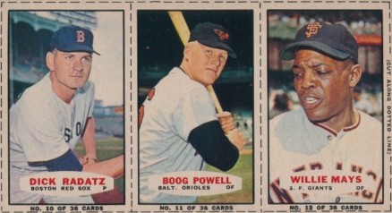 1965 Bazooka Panel Radatz/Powell/Mays #4 Baseball Card