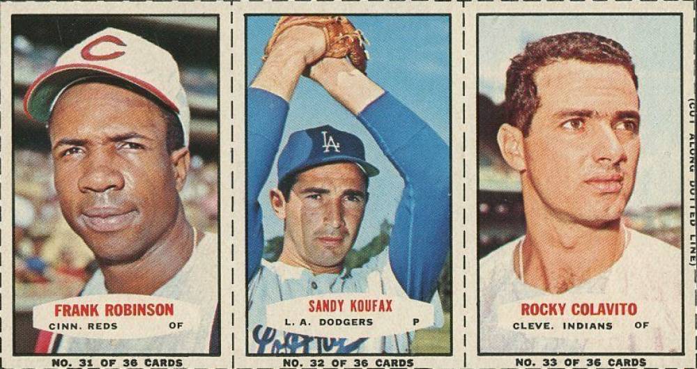 1965 Bazooka Panel Robinson/Koufax/Colavito #11 Baseball Card