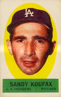 1963 Topps Peel-Offs Sandy Koufax # Baseball Card