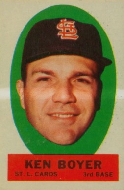 1963 Topps Peel-Offs Ken Boyer # Baseball Card