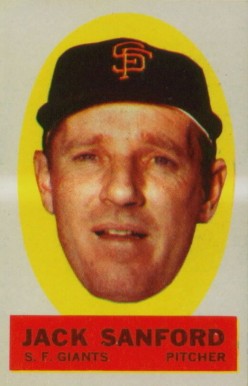 1963 Topps Peel-Offs Jack Sanford # Baseball Card