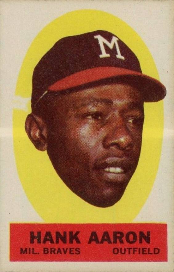 1963 Topps Peel-Offs Hank Aaron # Baseball Card