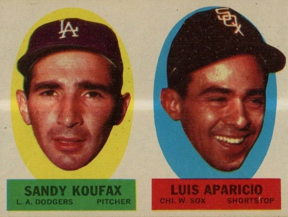 1963 Topps Peel-Offs Sandy Koufax/Luis Aparicio # Baseball Card
