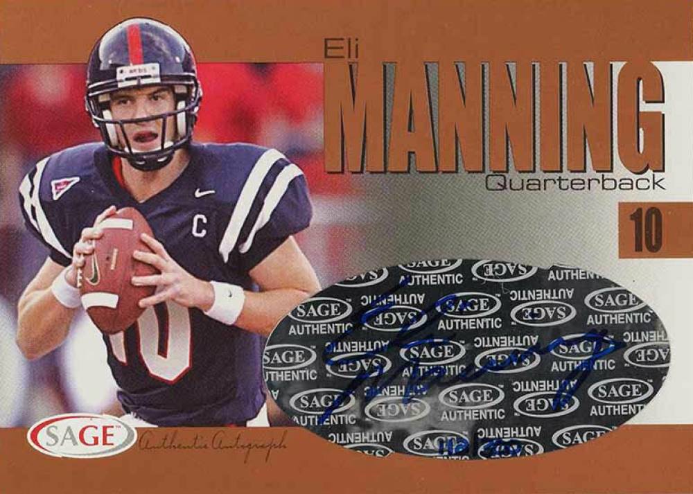 2004 SA-GE Autographs Eli Manning #A27 Football Card