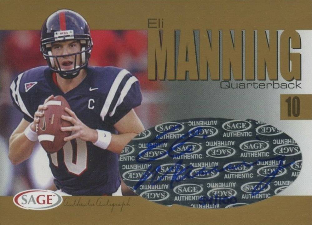 2004 SA-GE Autographs Eli Manning #A27 Football Card