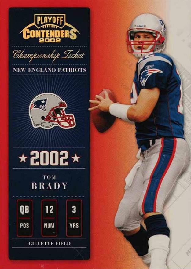 2002 Playoff Contenders Championship Ticket Tom Brady #7 Football Card