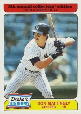 1985 Drake's Don Mattingly #19 Baseball Card