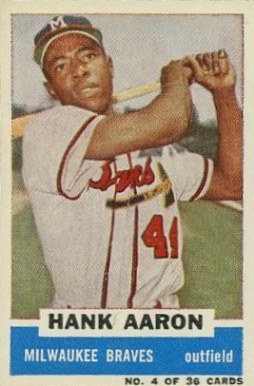 1960 Bazooka Singles Hank Aaron #4 Baseball Card