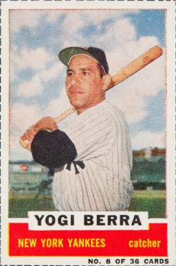 1960 Bazooka Singles Yogi Berra #8 Baseball Card