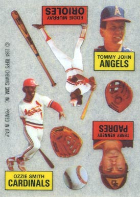 1984 Topps Rub Downs John/Kennedy/Murray/Smith # Baseball Card