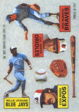 1984 Topps Rub Downs McMurtry/Ripken Jr./Rogers/Upshaw # Baseball Card