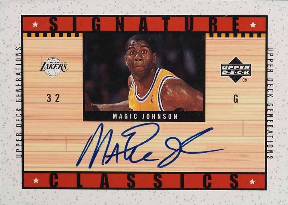 2002 Upper Deck Generations Signature Classics Magic Johnson #MG-S Basketball Card