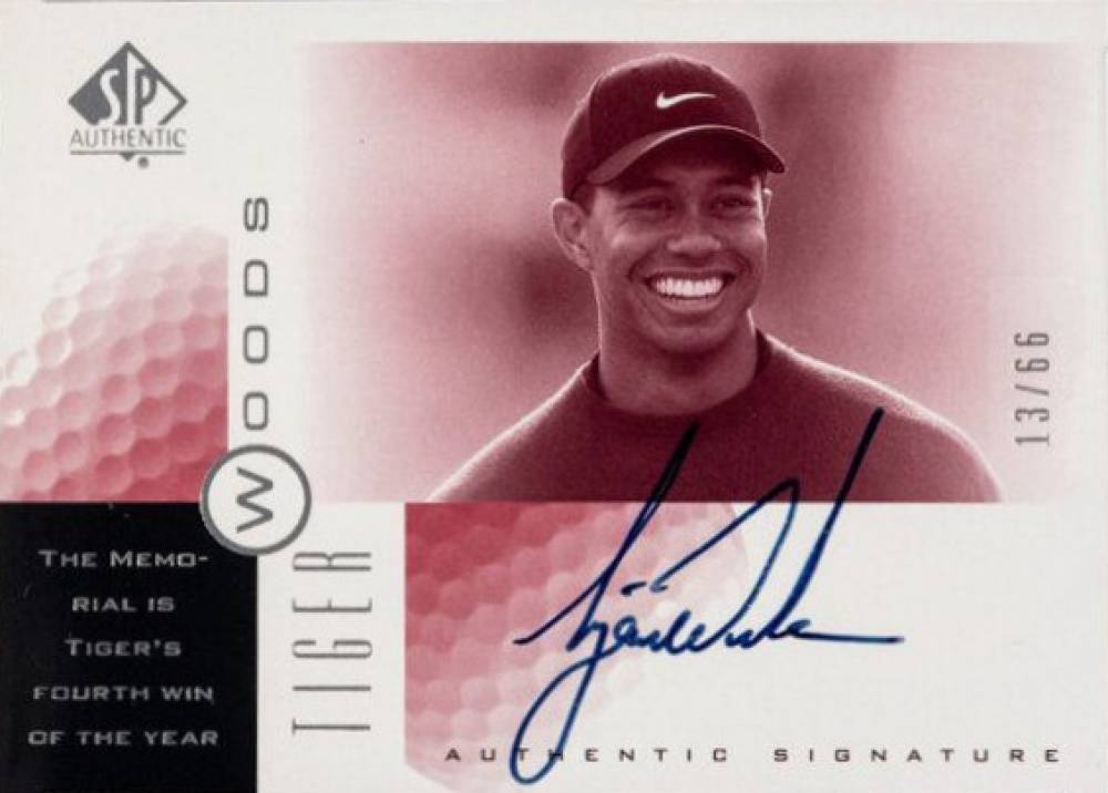 2001 SP Authentic Sign of the Times Tiger Woods #TW Golf Card