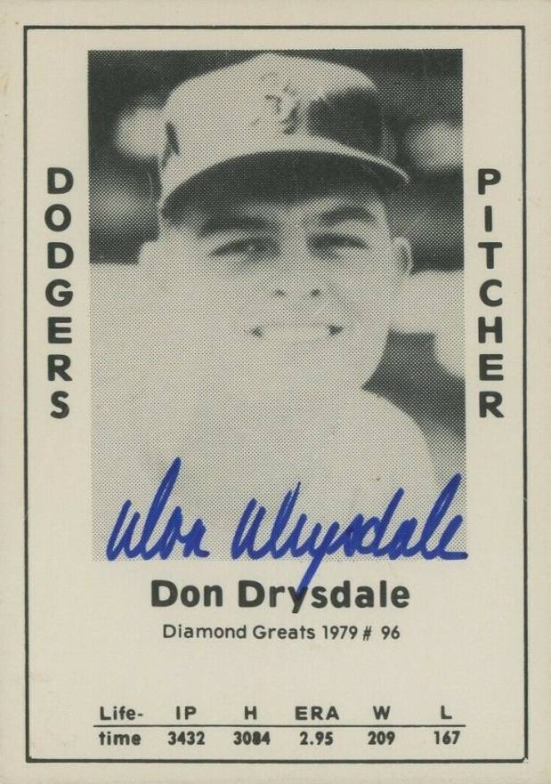 1979 Wallin Diamond Greats Don Drysdale #96 Baseball Card