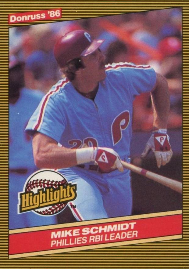 1986 Donruss Highlights Mike Schmidt #4 Baseball Card