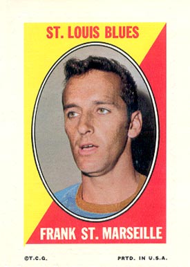 1970 Topps/OPC Sticker Stamps Frank St. Marseille # Hockey Card
