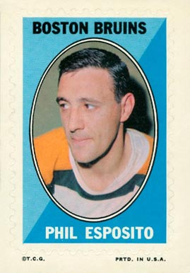1970 Topps/OPC Sticker Stamps Phil Esposito #6 Hockey Card