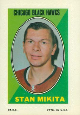 1970 Topps/OPC Sticker Stamps Stan Mikita #23 Hockey Card
