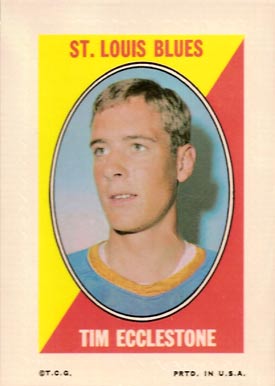 1970 Topps/OPC Sticker Stamps Tim Ecclestone # Hockey Card