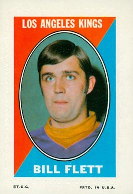 1970 Topps/OPC Sticker Stamps Bill Flett #8 Hockey Card