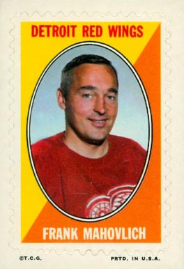 1970 Topps/OPC Sticker Stamps Frank Mahovlich #21 Hockey Card