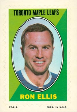 Pee-Chee #36 O Ron Ellis Toronto Maple Leafs Tarjeta de hockey 1972-73