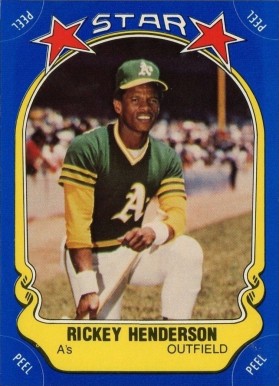 1981 Fleer Star Stickers Rickey Henderson #54 Baseball Card