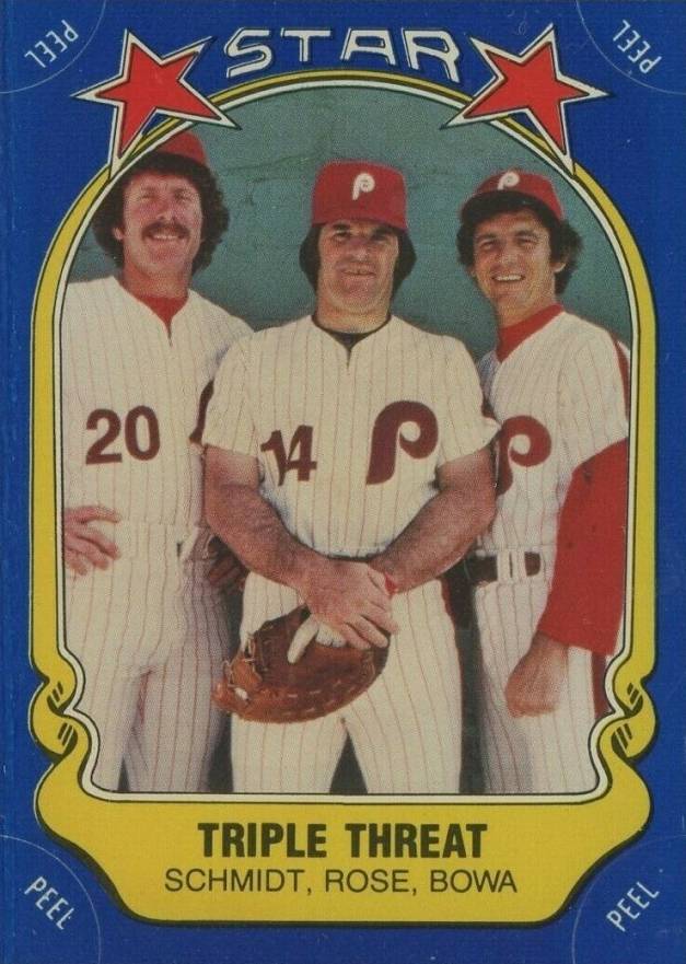 1981 Fleer Star Stickers Schmidt/Rose/Bowa #43 Baseball Card
