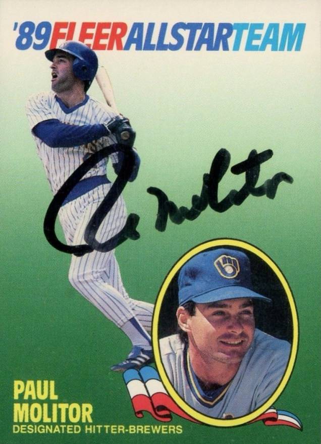 1989 Fleer All-Stars Paul Molitor #8 Baseball Card