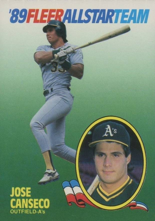 1989 Fleer All-Stars Jose Canseco #2 Baseball Card