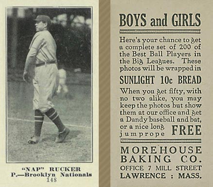 1916 Morehouse Baking Nap Rucker #148 Baseball Card