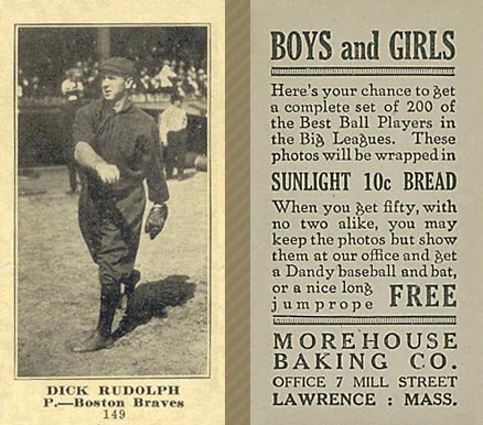 1916 Morehouse Baking Dick Rudolph #149 Baseball Card