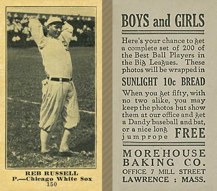 1916 Morehouse Baking Reb Russell #150 Baseball Card