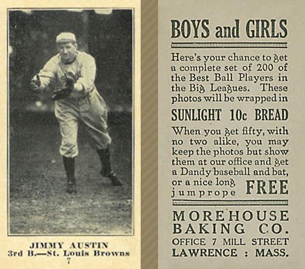 1916 Morehouse Baking Jimmy Austin #7 Baseball Card