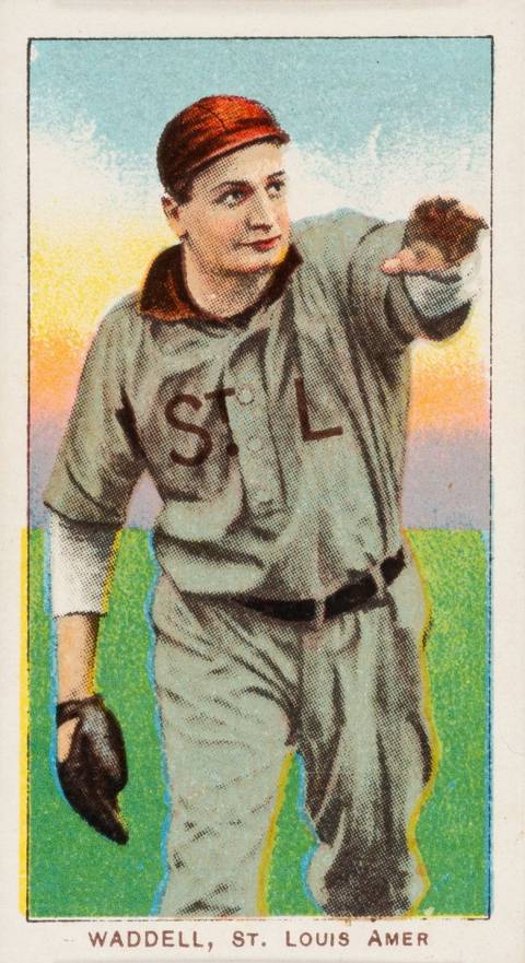 1909 White Borders Piedmont & Sweet Caporal Waddell, St. Louis Amer. #494 Baseball Card