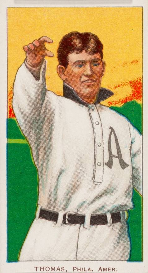 1909 White Borders Piedmont & Sweet Caporal Thomas, Phil. Amer. #483 Baseball Card