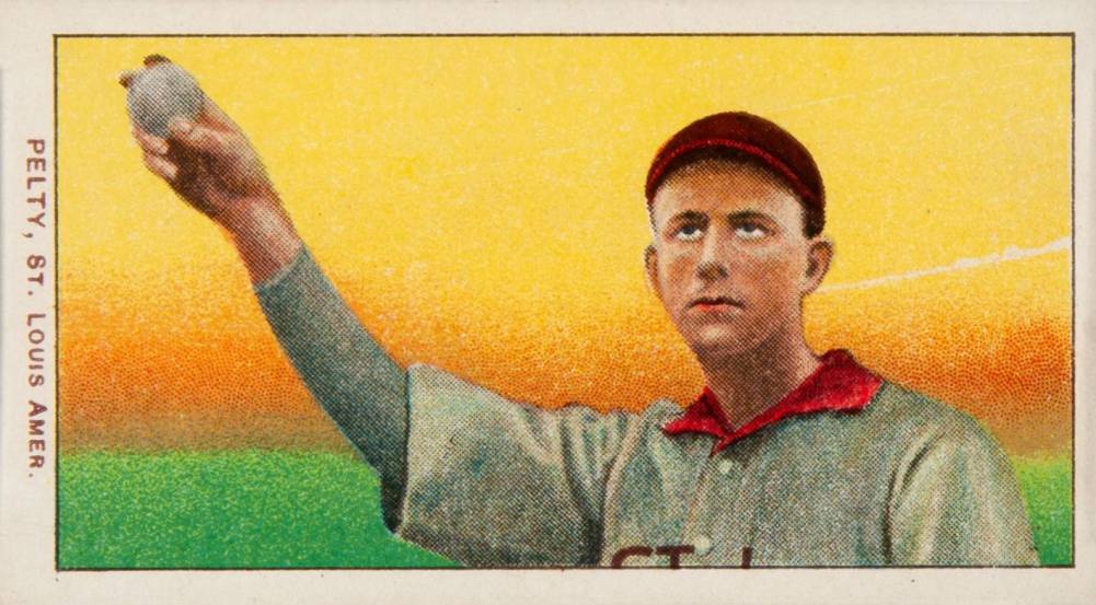 1909 White Borders Piedmont & Sweet Caporal Pelty, St. Louis Amer. #383 Baseball Card
